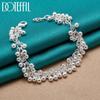 925 Sterling Silver Frosted Bead Bracelet Fashion Wedding Jewelry
