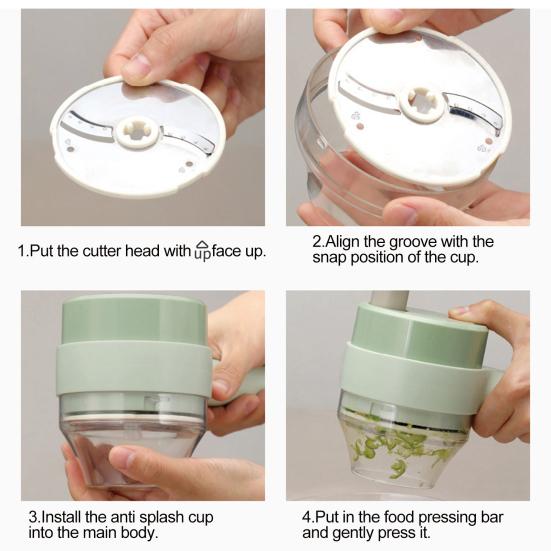 Измельчитель чеснока с ручкой Хороший захват Экономия труда Съемный Беспроводной Электрический Пресс для чеснока Имбирь Чили Фрукты Мясо