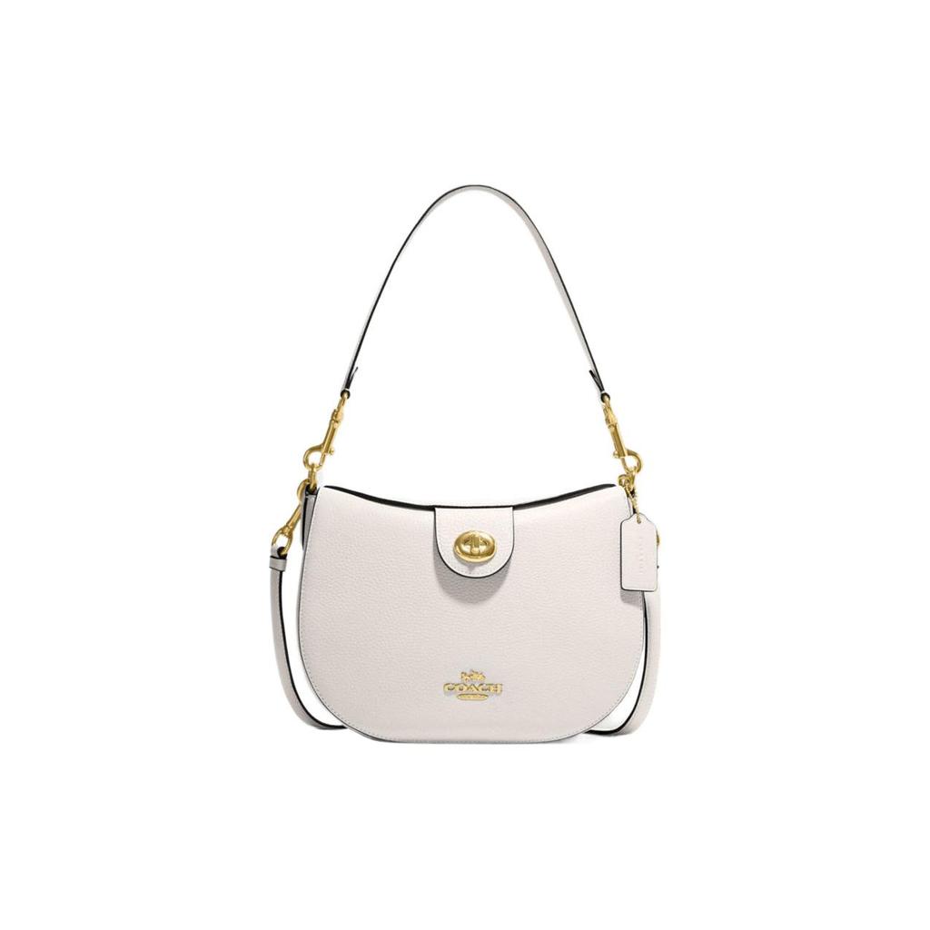 New COACH Ella Cow Leather Handbag, Shoulder Bag Medium Size Women's White CH196-IMCHK