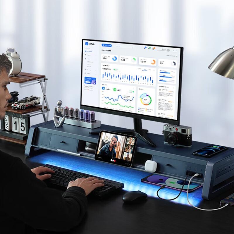 Luvway Удлиненная металлическая подставка для монитора с USB 3.0 концентратором и быстрой зарядкой