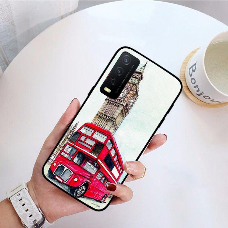London Bus Funda Чехол для телефона для vivo Y31 Y30 Y33S Y11S Y12S Y17 Y20 Y20S Y21 Y21S Y1S Y53S Y15 Y19 Y91C V23 5G Чехлы coque