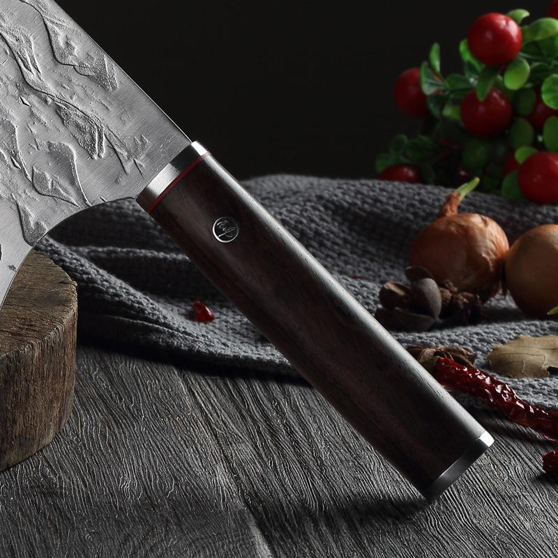 Нож шеф-повара Full Tang, кованый вручную из высокоуглеродистой стали, кухонные ножи-тесаки с ручкой из дерева Pakka Coltello Cucina