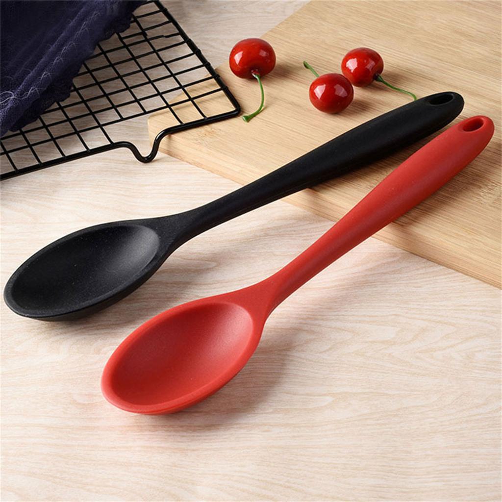 Heat Resistant Silicone Cooking Spoon Non Melting Stirring Spoon Durable Kitchen Spoon with Long Handle for Cooking