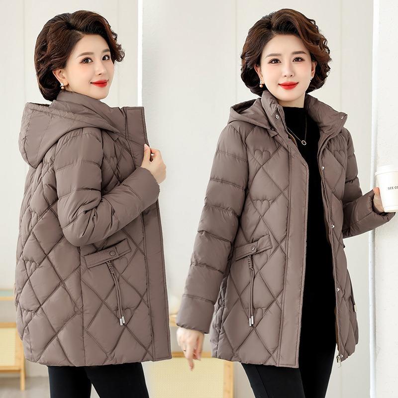Mom's Winter Down Cotton-padded Clothes Middle-aged Women's Winter Cotton-padded Jackets New Wide Too Autumn and Winter Jackets Thickened