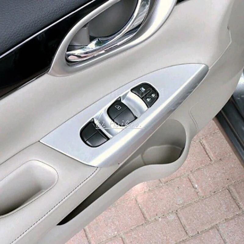 Для Nissan Sentra Sylphy 2012 2013 2014 2015 2016 ABS хромированная дверь, окно, подлокотник, крышка, кнопка переключения, панель, отделка, 4 шт.