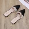 Korean Version of Thick Heel Versatile Bag Head Half Drag Pointed Head Fashion 2025 Summer New Slippers Women Wear Muller Shoes Lazy Drag
