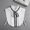 Cotton Shirt Fake Collar Tie Women Fashion Ladies Bowknots Detachable False Collar Lapel Blouse Top Half Shirt Clothes Accessory