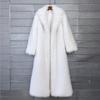 Womens Faux Fur Coat Thick Longline Blazer Collar Winter Streetwear Outerwear