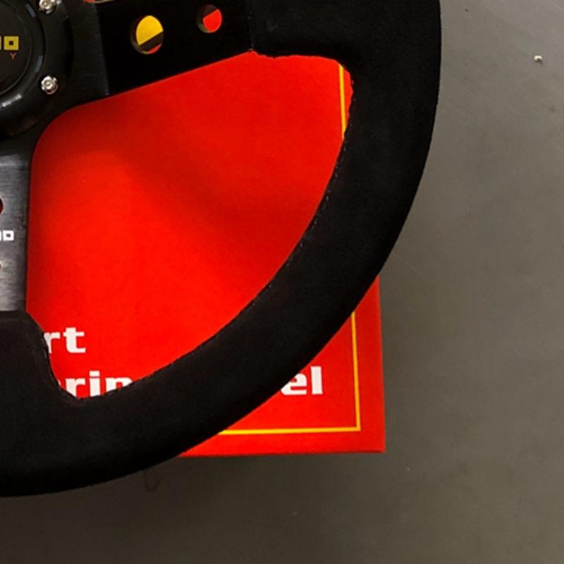 350MM Racing MOD. Рулевое колесо из замши Drift Глубокое спортивное рулевое колесо для ралли JDM Рулевое колесо для гоночного симулятора