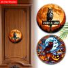 2pcs Russian Wooden Halloween Sign with Owls Pattern - Unique Decorative Plaque & Sign - Ideal for Wall, Front Door Decor