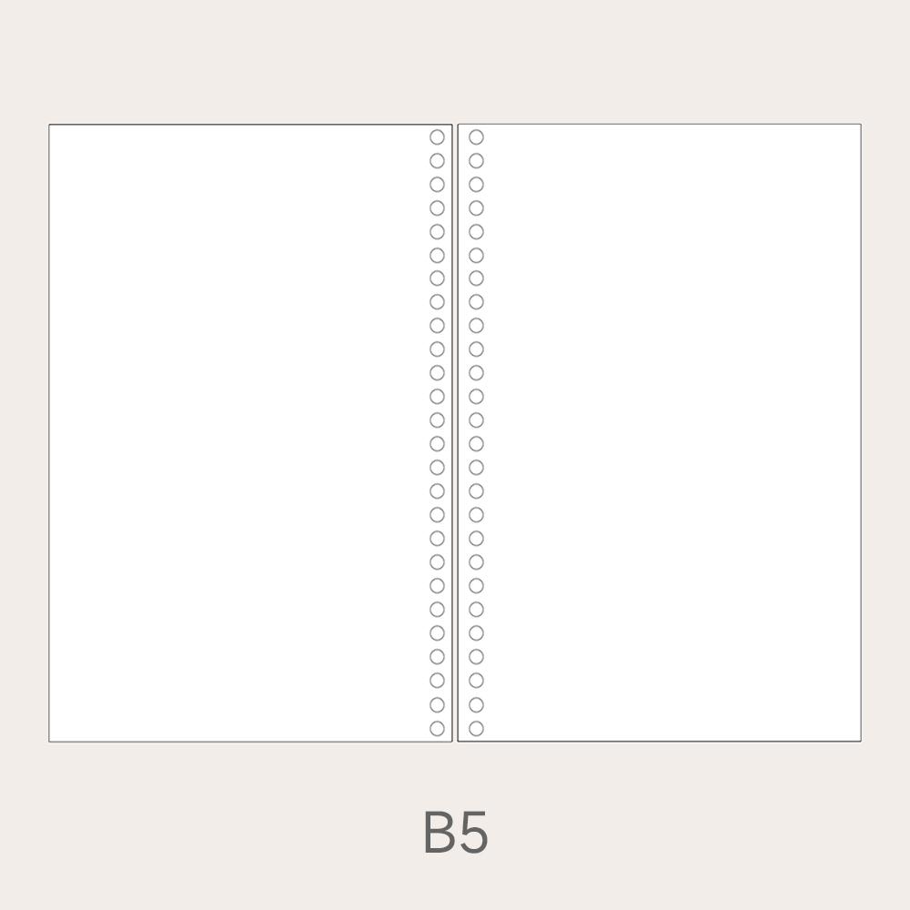 B5 Printed Refill Paper 100 Sheets-9 Hole Loose Leaf-25.8x18cm High Capacity Filler Paper (100g) Gift