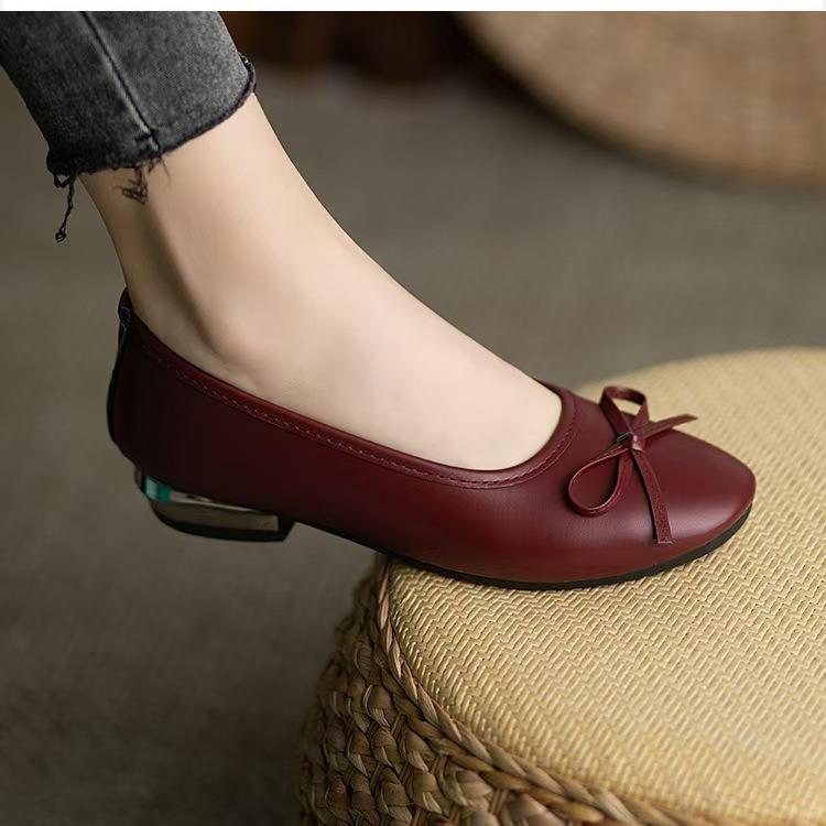 Туфли Мэри Джейн на плоской подошве женские летние 2024 года, новые туфли-шапочки с одной педалью для беременных женщин, легкие вечерние туфли из кожи
