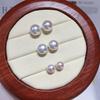 High-brightness Small Natural White Freshwater Pearl Elegant Stud Earrings Women S925 Sterling Silver Hypoallergenic