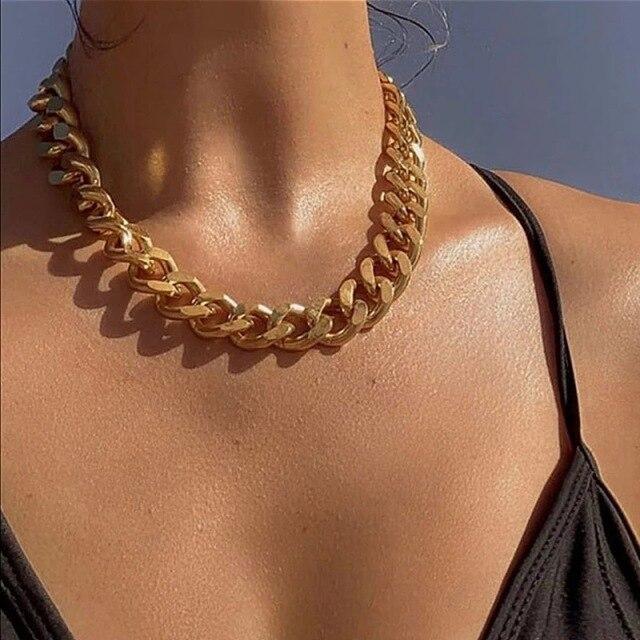 Vintage Multi-layer Coin Pendant Choker Necklace For Women Gold Silver Color Fashion Chunky Chain Necklaces Jewelry