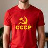 Футболка СССР Смешной Серп и Молот Коммунистическая Футболка Идеологическая Мысль Мужчины Женщины Повседневная Рубашка Яркий Желтый Принт Топы Хлопок Футболка