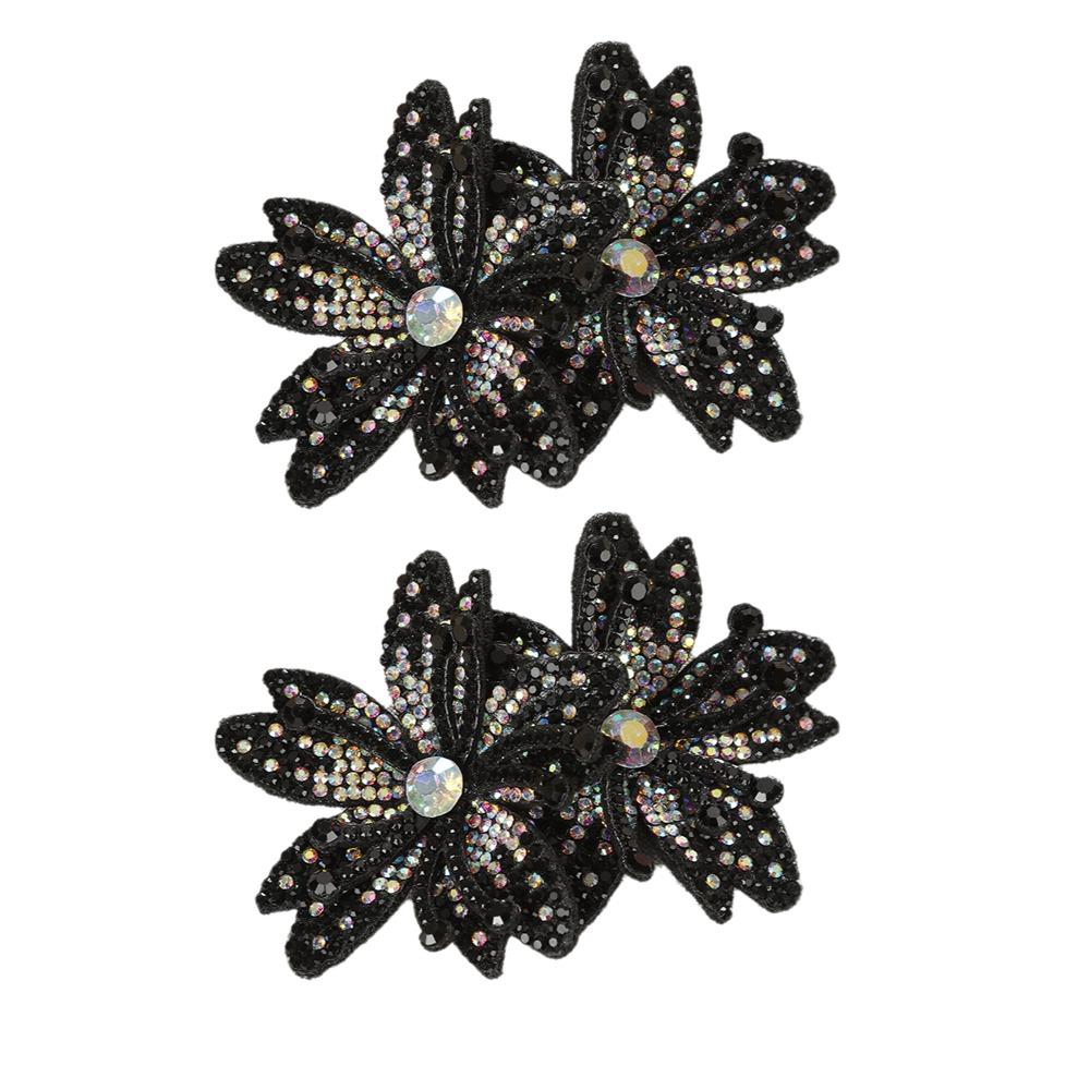 1Pairs 3D Flower Brooch Fabrics DIY Craft Sew-On Applique Headband Accessories Fabrics