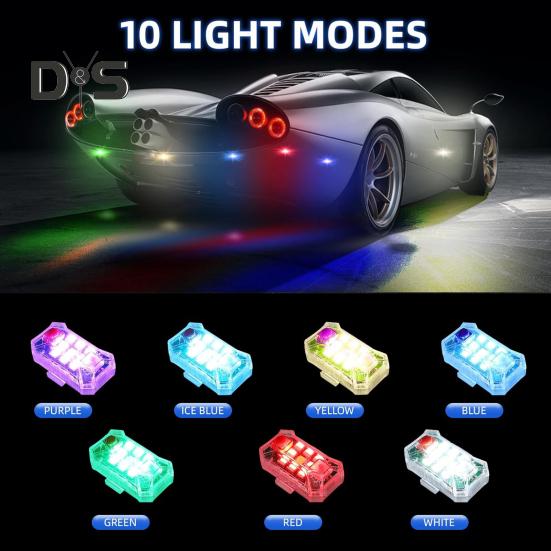 Беспроводные светодиодные стробоскопы с дистанционным управлением, водонепроницаемые, перезаряжаемые, 500 мАч, высокая яркость, вспышка, автомобильные ночные предупреждающие огни для автомобиля, мотоцикла, велосипеда