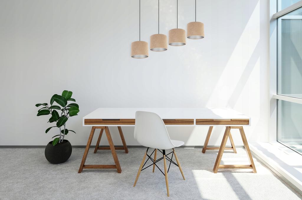 Pendant lamp, ceiling chandelier, chrome, velvet lampshade