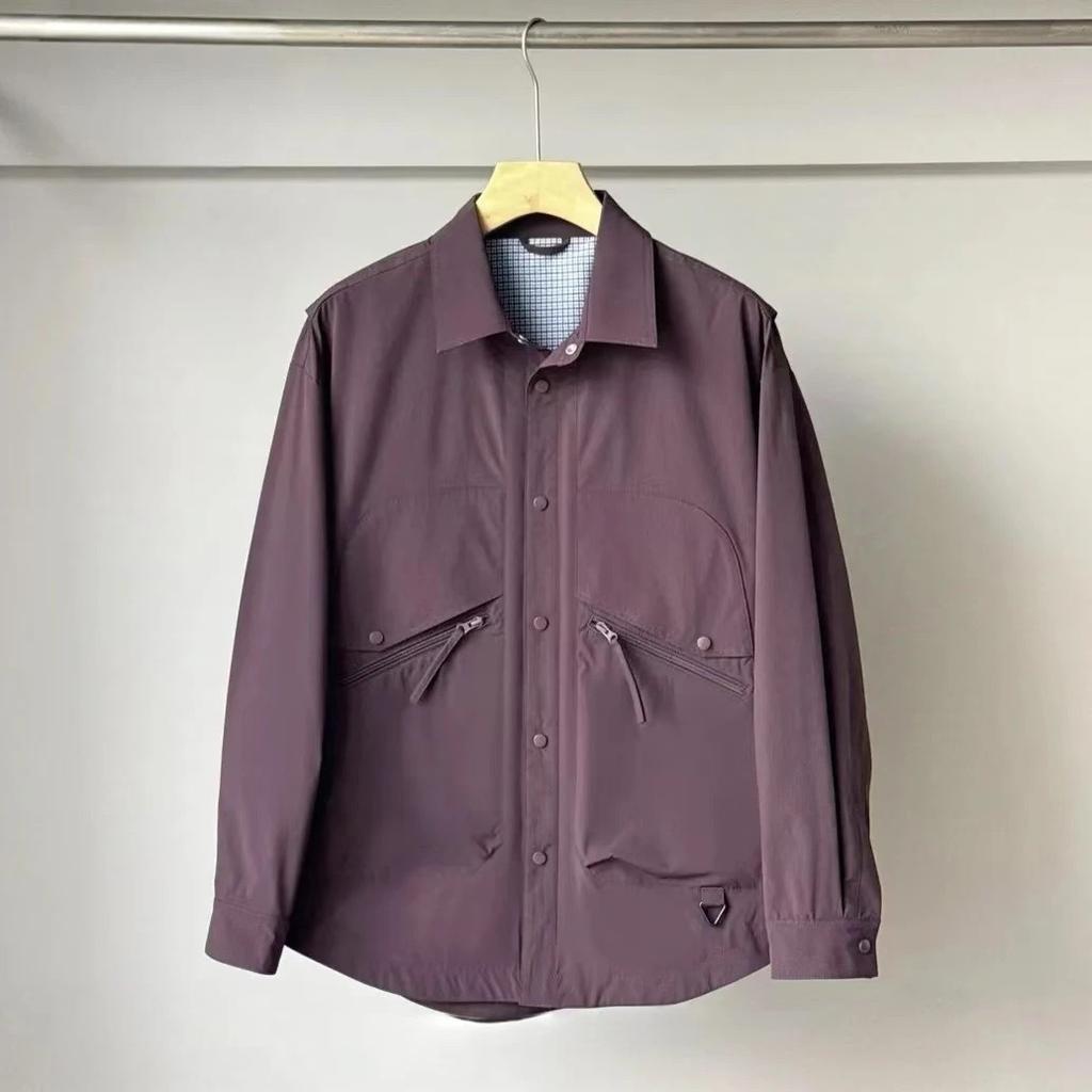 Spring New Fake Two-Piece Designer Lapel Tooling Men'S Shirt Jacket Spring And Autumn Fashion Versatile Top Tide