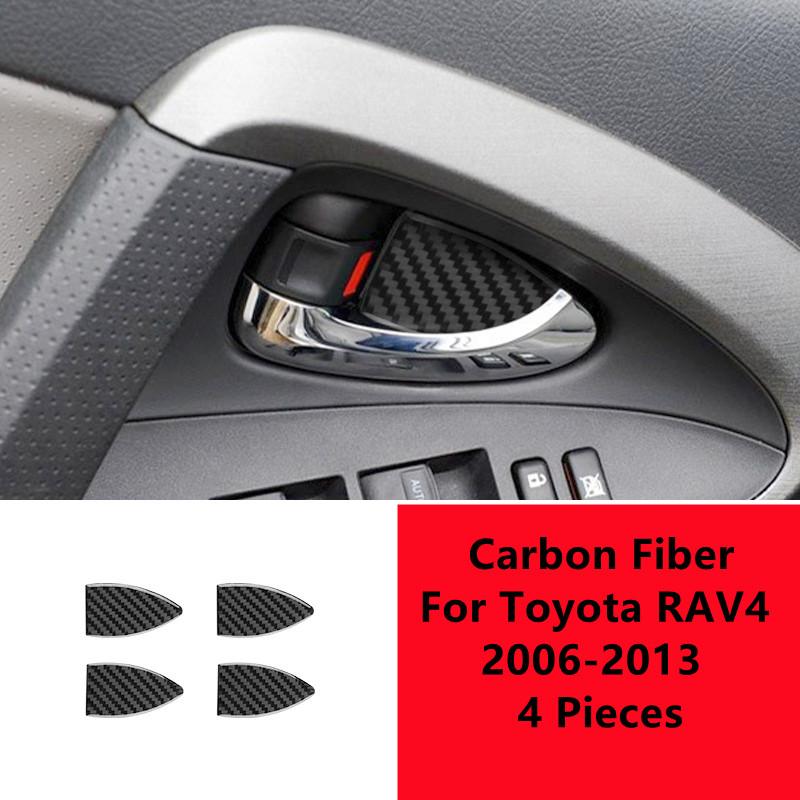 Carbon Fiber Car Inner Door Bowl Windows Control Panel Cover Trim Decal Stickers For Toyota RAV4 06-13 Car Interior
