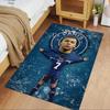 Star Player Kylian Mbappé Floor Mat Design for Outdoor Playrooms Game Room Entryway Antislip Carpet Anime Office Decor