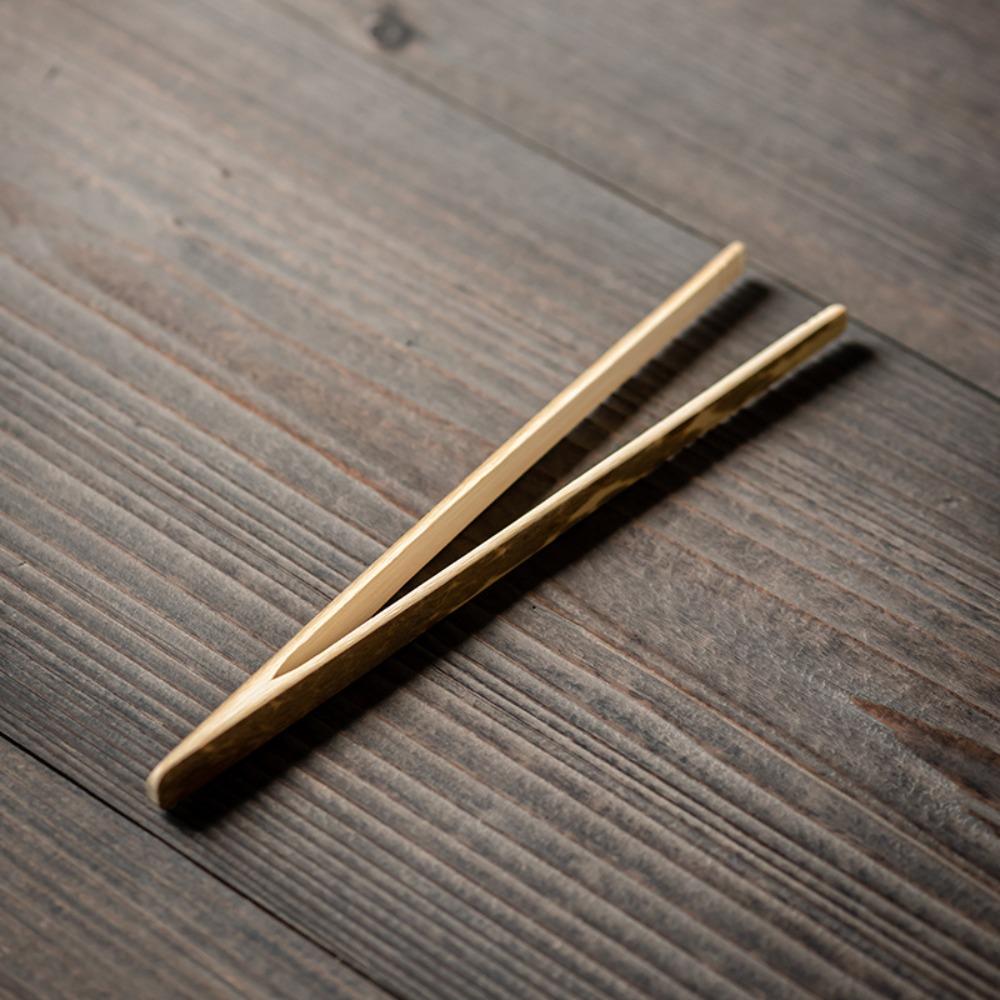 New Bamboo Wood Tea Clips Straight Durable Food Toast Salad Tongs Safe Tea Utensil Tweezer Kitchen