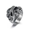Gothic Stainless Steel Skull Snake Ring for Men Punk Hip Hop Steel/Gold Color Skull Rings Fashion Jewelry Gift Wholesale