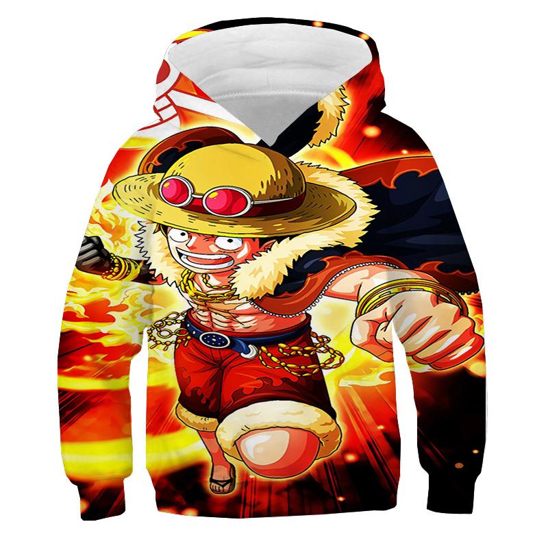 One Piece Hoodie Kids Hooded Sweatshirt Anime Luffy Hoodie Kids Clothes Boys Girls Long Sleeve Autumn warm Pullover Casual Tops