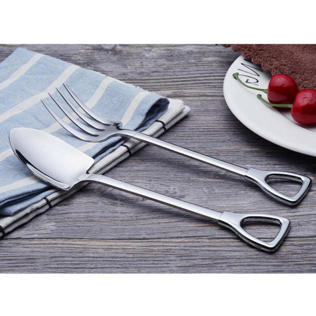 Многоразовый набор столовых приборов из нержавеющей стали, вилочная ложка для пикника-барбекю