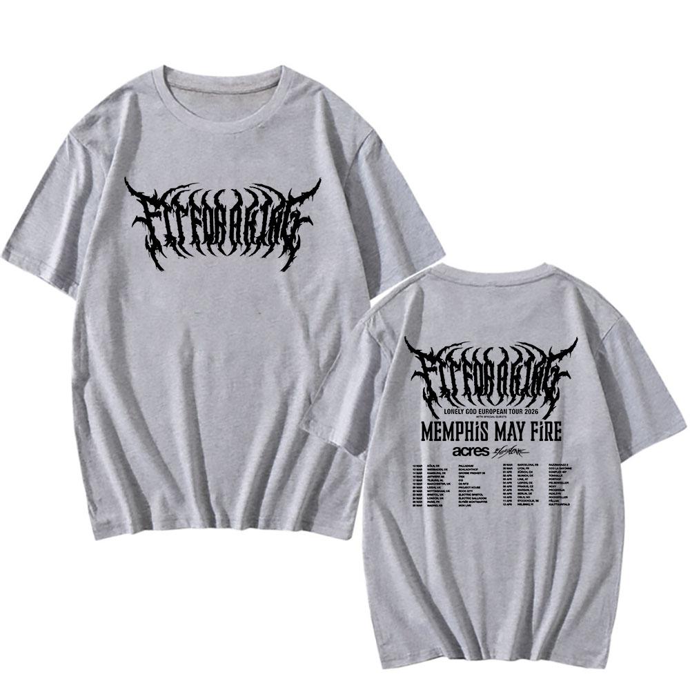 THE LONELY GOD Europe TOUR 2026 T-shirt Fit for A King Rock Band Tshirts Short Sleeve O-neck Cotton Tees Streetwear Unisex