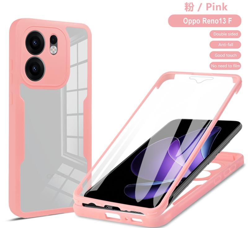 Для OPPO Reno 13F Чехол 360 Полная защита Чехол для телефона Для Reno 13F 13 F Reno13F Прозрачный экран с силиконовым бампером Funda