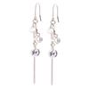LOKUMI Earrings Compatible with Metal Allergies Made In Japan Cubic Zirconia Bijou Pearl Chain Hook Hook Earrings Ladies Simple Long Sway Popularity