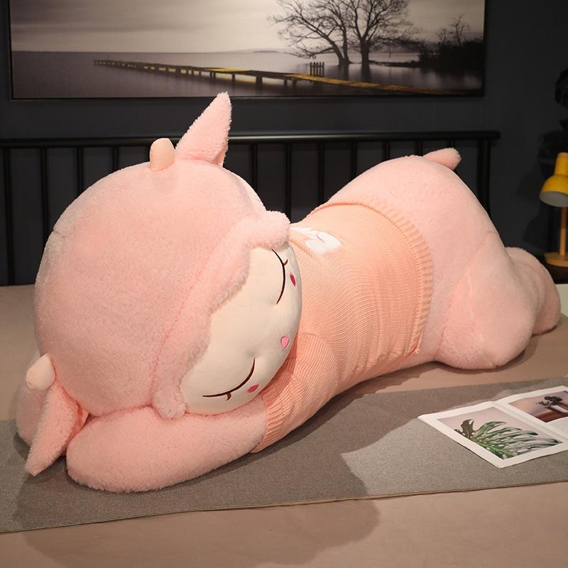 Большой свитер овца маленькая овечка кукла плюшевая игрушка лежащая овечка кукла девочка успокаивающая тряпичная кукла подарок на день рождения