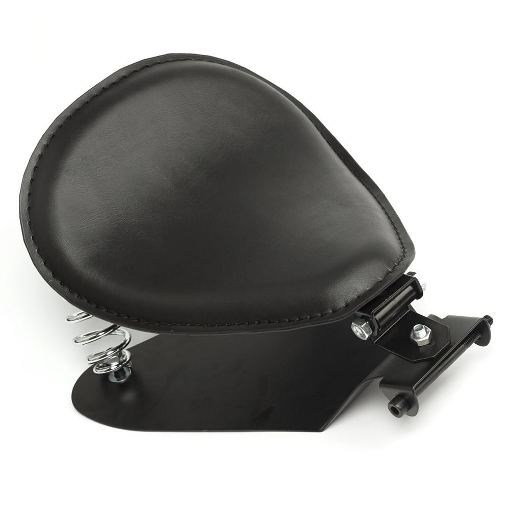 1 Set Leather Single Seat with Spring Loaded Bracket Kit, Motorcycle Solo Seat Springs Bracket Seat Base