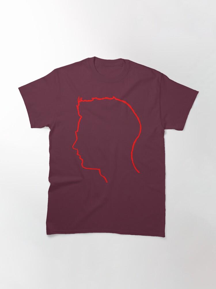 Depeche Mode Andy Fletch Fletcher profile red outline black background Classic T-Shirt