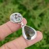 Daughters Day Sale 925 Silver Pear Labradorite Stone White Topaz Mermaid Pendant