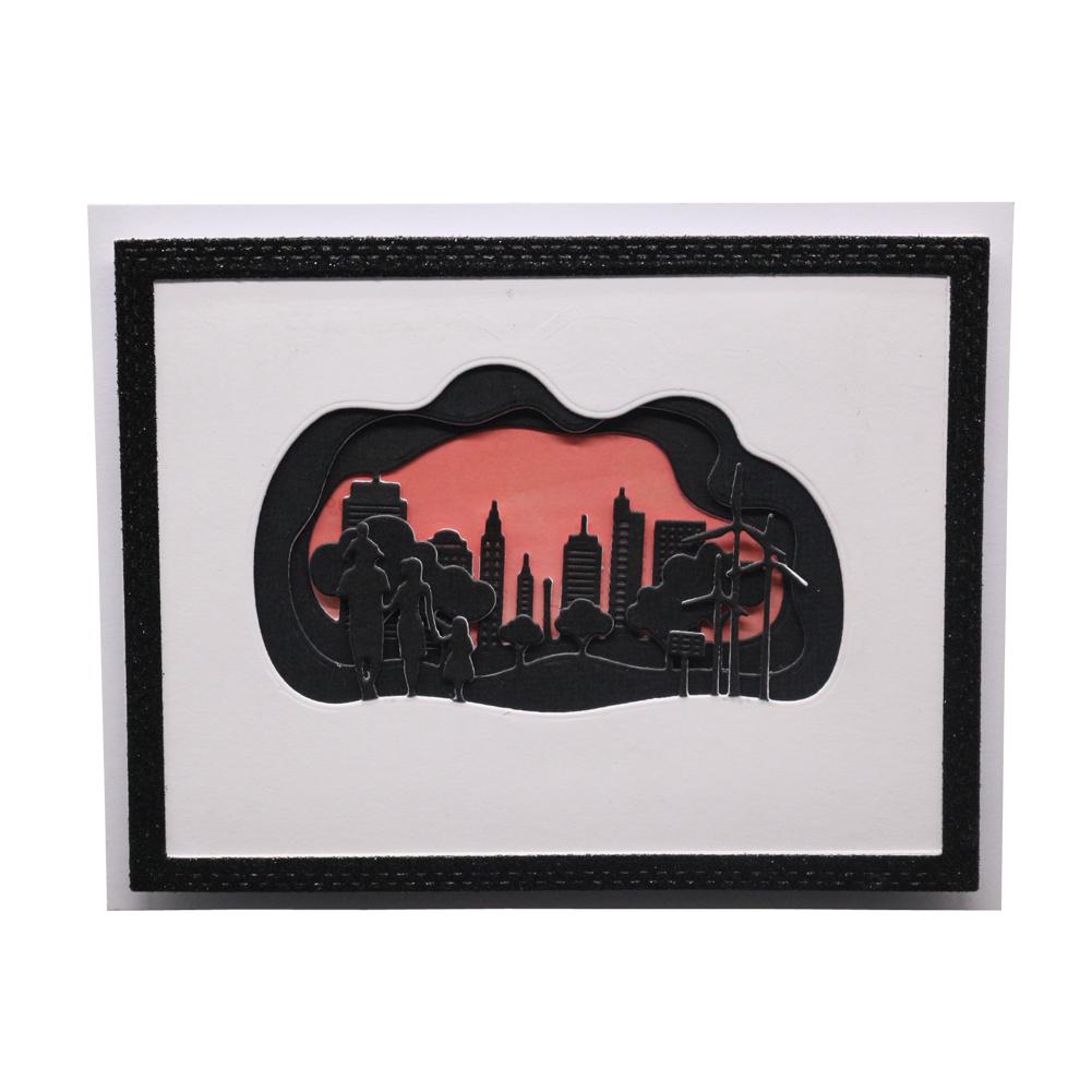 Облачные рамки Город Металл Серебристый Трафарет Тиснение Резка Штампы Для DIY Скрапбукинг Бумага Альбом Изготовление Открыток