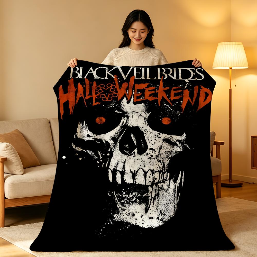 Band B-Black V-Veil B-Brides Throw hot High-Density Short Plush Blanket Soft Skin-Friendly for Sofa Nap Air-Conditioned Room