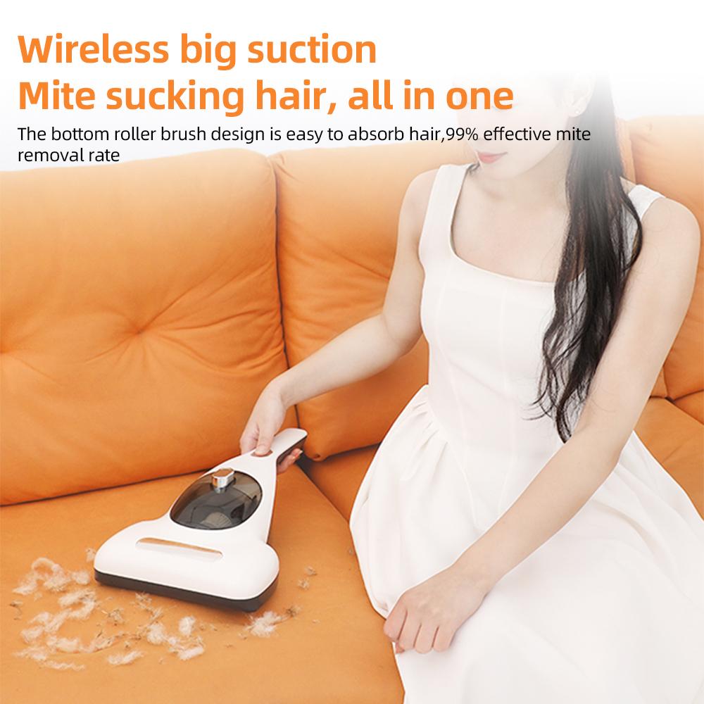 Пылесос для кровати с фиолетовым светом, 12 кПа, сильный всасывающий пылесос для матраса для волос домашних животных