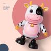 Kids Electric Cow Toy with LED Light Music Singing Dancing Cartoon Dairy Cattle Toy Toddlers Interactive Educational Movable Eyes Animal Musical Toy
