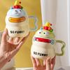 Маленький подарочный сувенир, милая мультяшная кружка, забавная кружка-клоун с крышкой, керамический набор чашек, бытовая кружка для воды