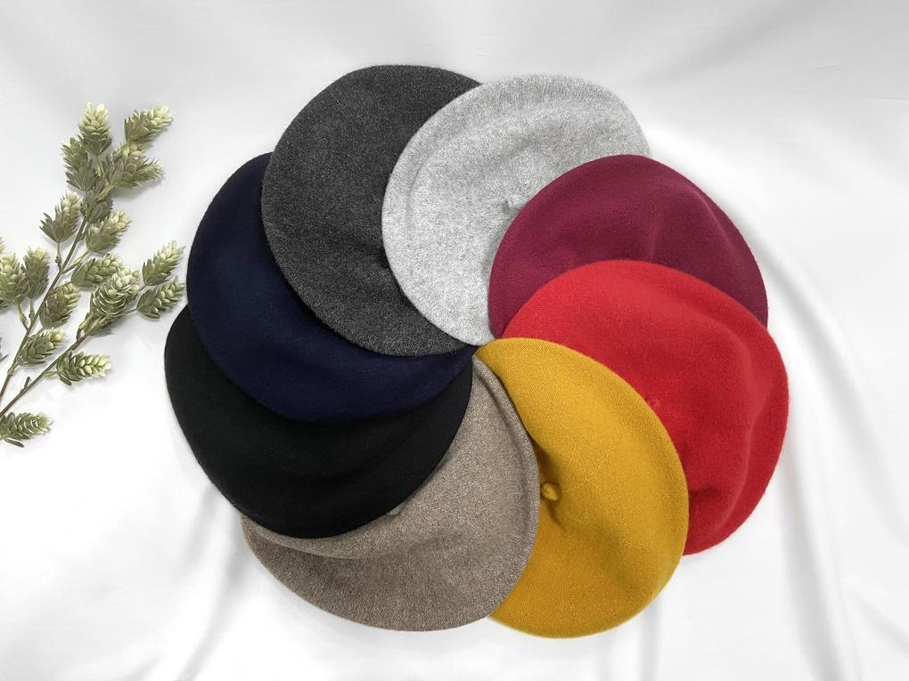 Women's Wool Knit Beret Plain Hat Basic