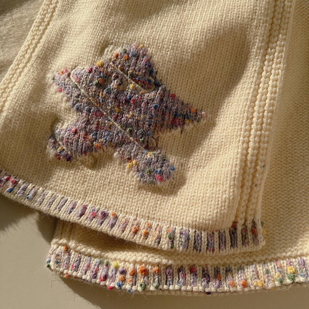 Festive Snowflake & Stars Jacquard Knit Scarf - Warm Winter Neck Warmer, Perfect Christmas Gift for Women