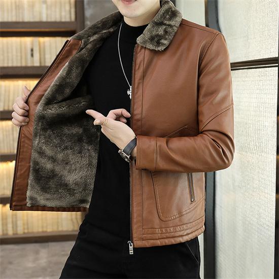 2023 Men Winter New Leather Jackets Autumn Winter Fur Coat with Fleece Male Warm Fur Pu Jacket Biker Warm Leather Jackets S-4Xl