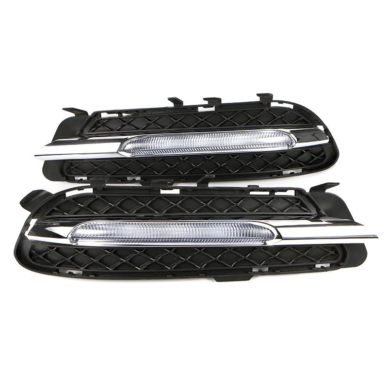 JIUWAN Автомобильные светодиодные дневные ходовые огни DRL, противотуманные фары, пригодные для Mercedes B enz W212 E250 E300 E350 2009-2013 2128851574 2128851674