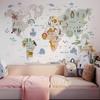 Animal Map Wall Stickers for Kindergarten Classroom Decoration