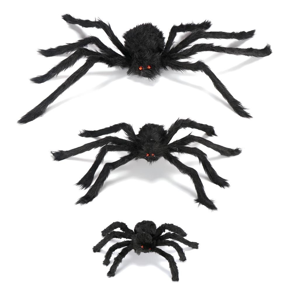 Prank Props Party Supplies Halloween Decoration Black Plush Spider Haunted House Bar Ornament