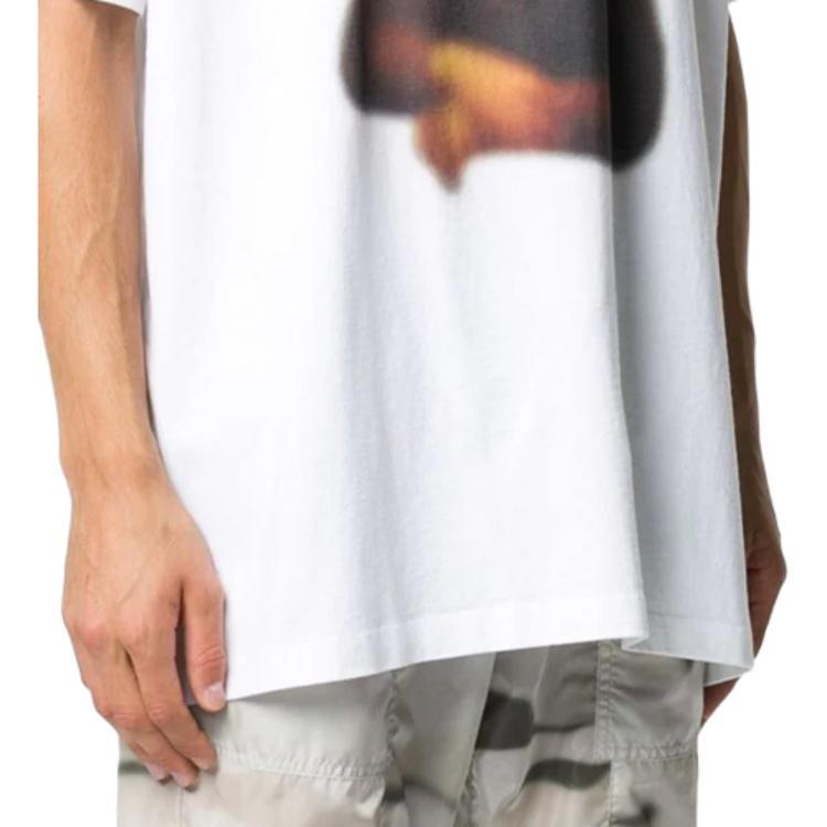 Off-White FW20 Mona Lisa Applique Tee Men's White OMAA038F20FAB0140101