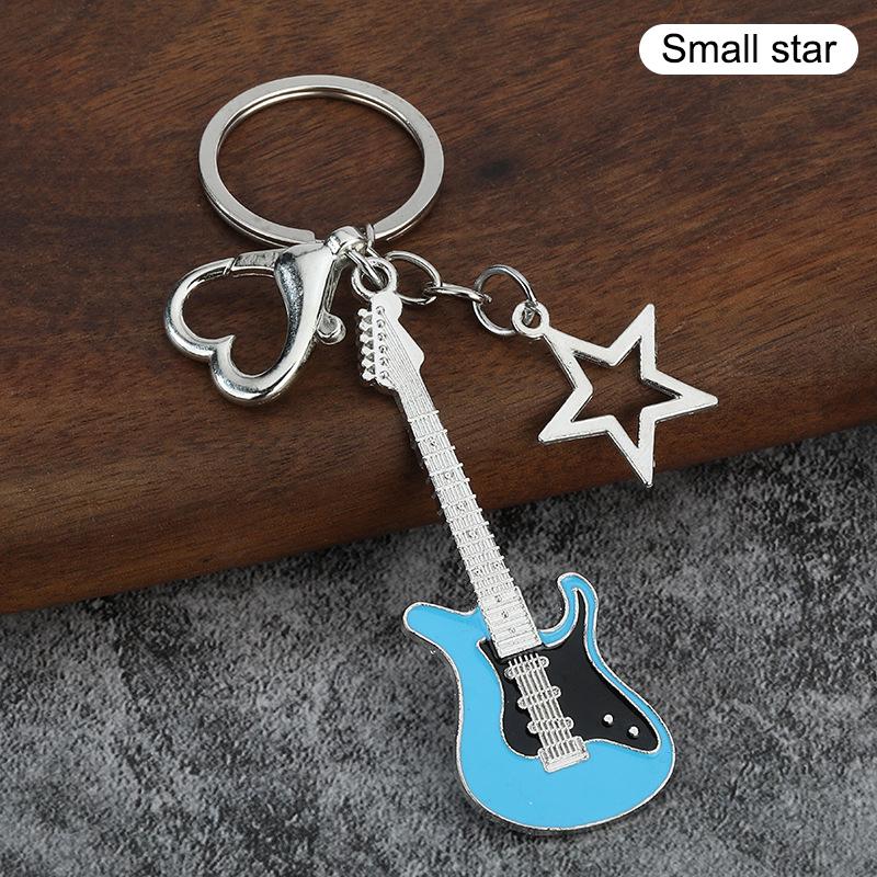 Creative Classic Mini Rock Electric Acoustic Guitar Shaped Keychain Pendant Backpack Decoration Accessories Gifts