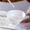 Haoya Jingdezhen Чисто-белый 6-дюймовый набор из 6 глубоких мисок для лапши на ножке